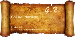 Galba Norman névjegykártya